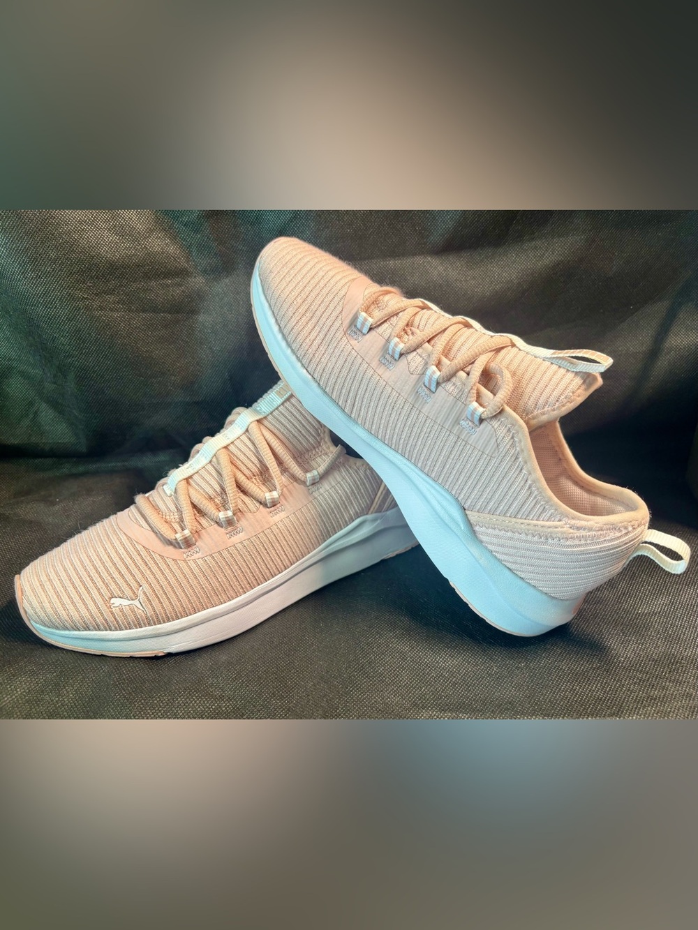 Puma Women's Knit Lace-Up Sneakers in Light Pink